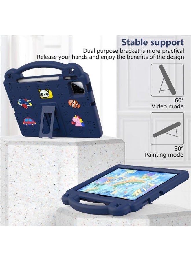 Tablet Case for Xiaomi Pad 7/Pad 7 Pro 11.2 Inch 2024, Kids Friendly Universal Shockproof Protective Case with Stand Handle (Navy Blue) - Image 3